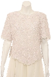 Fully Sequined Beaded Blouse in White