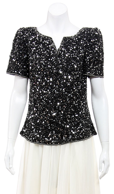 Sparkling Night Hand Sequined Blouse