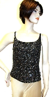 Main image of Black/Silver Sequin Beaded Blouse