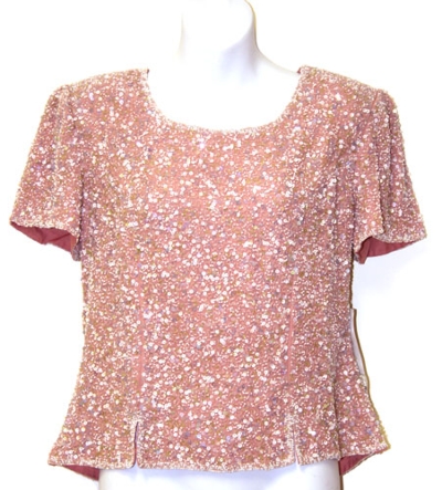 Sequined Blouse with Slits