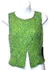 Sleevless Sequined Blouse with Knot Back in Green