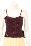 Main image of Fully Sequined Spaghetti Strap Sophisticated Blouse