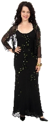 Main image of Two piece Full Length Beaded Formal Dress