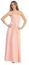 Main image of Strapless Ruched Bodice Long Formal Bridesmaid Dress