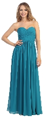 Main image of Strapless Ruched Bodice Long Formal Evening Dress