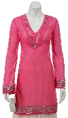 Main image of V-neck long Sheer blouse with full sleeves