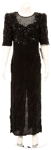 Main image of Floral Designed Fully Sequined Evening Gown
