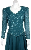 Full Sleeves Formal Evening Gown with Chiffon Skirt in close-up