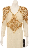 Multi-Pattern Sequin Designed Evening Dress in closeup