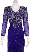Full Length Formal Beaded Gown in close-up
