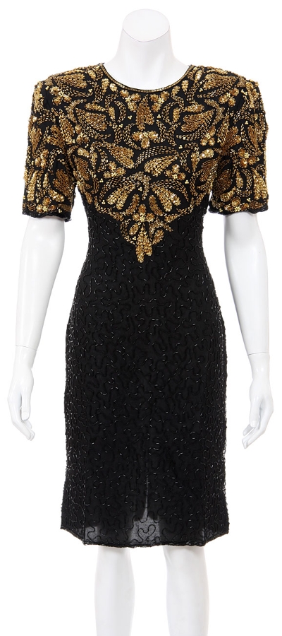Flying Hearts Hand Beaded/Sequined Dress