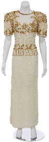 Main image of Fairy Tale Hand Beaded Short Sleeved Gown