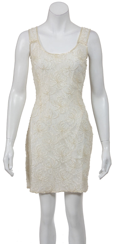 Spinning Dandelions Hand Beaded Short Dress