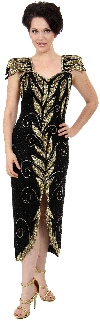 Main image of Leafy Sequined Short Evening Dress