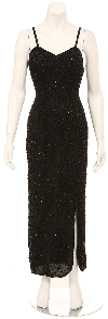 Main image of Dark Night Hand Beaded Long Formal Dress