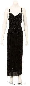 Main image of Dropping Vines Hand Beaded Long Formal Dress