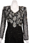 Tea Length Sequin Beaded Cocktail Dress in close-up