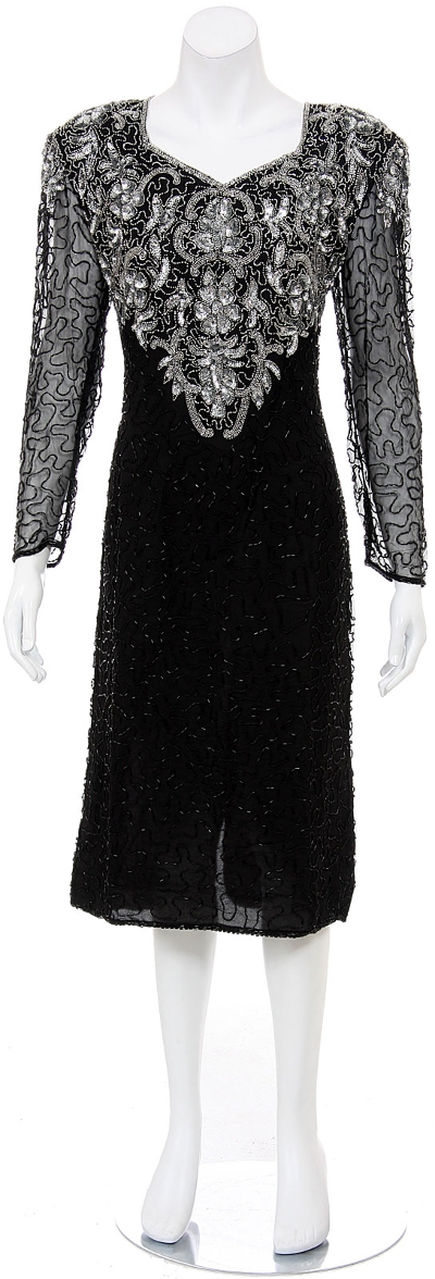 Adorned Sequin Flowered Hand Beaded Dress