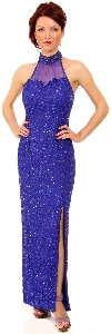 Main image of Halter Neck Sequined Formal Cocktail Dress