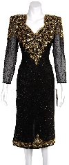 Main image of Tea Length Cocktail Dress with Decorative Hem