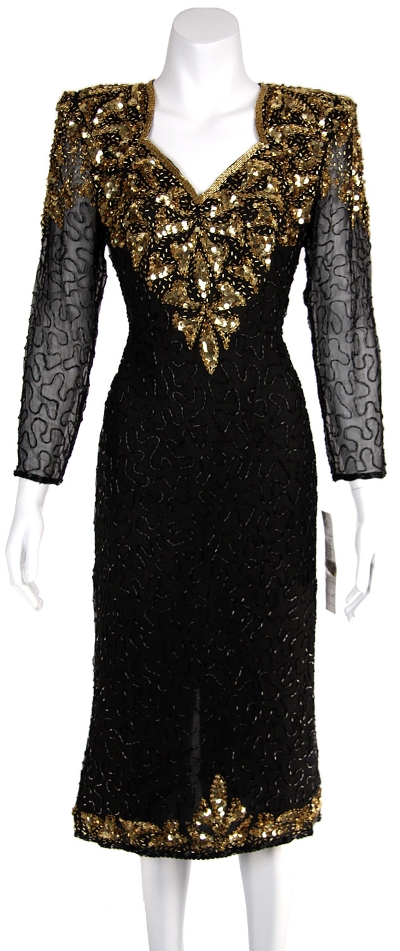 Tea Length Cocktail Dress with Decorative Hem