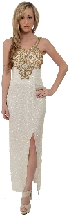 Main image of Empire Style Sequin Beaded Formal Evening Dress