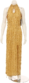 Main image of Hanging Tassles Turtle-Neck Evening Gown