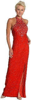 Main image of Halter Neck Beaded Formal Dress