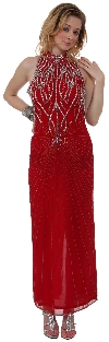 Main image of Halter Neck Beaded Formal Dress