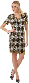 Main image of Glitzy Diamond Pattern Sequined Short Formal Party Dress