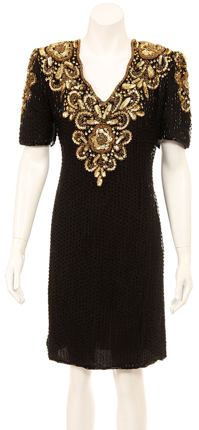 Blooming Sequined Flowered Short Dress