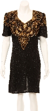 Main image of V-Neck Short Beaded Cocktail Dress