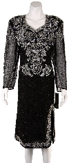 Main image of Fully Beaded Tea Length Cocktail Dress