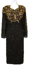Main image of Full Sleeves Below Knee Length Sequined Formal Dress