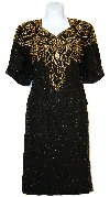 Main image of Half Sleeves Knee Length Sequined Formal Party Dress