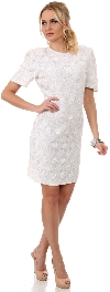 Main image of Miniature Flowers Short Formal Party Dress with Keyhole