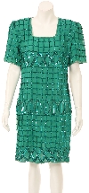 Main image of Half Sleeves Knee Length Sequined Cocktail Dress 