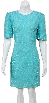 Main image of Half Sleeves Short Sequined Dress with Keyhole Back