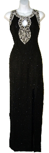 Main image of Key Hole Sequin Beaded Formal Dress 