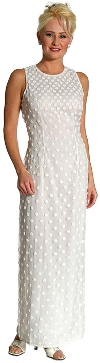 Miniature Flower Beaded Formal Gown in White