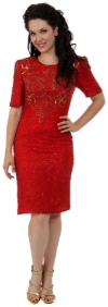 Main image of Knee Length Half Sleeves Cocktail Dress