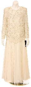 Main image of Long Sleeve Full Length Sequined Gown