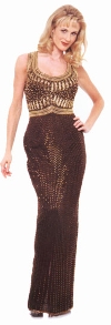 Elegant Back U-neck Beaded Formal Long Dress  in alternative view