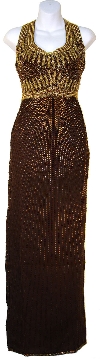 Main image of Elegant Back U-neck Beaded Formal Long Dress 