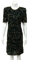 Main image of Half Sleeves Tea length Sequined Formal Dress