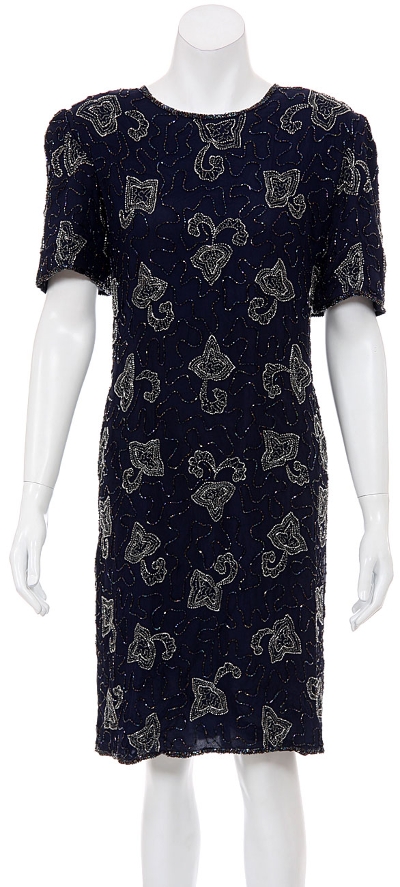 Flower Hook Hand Beaded Short Dress