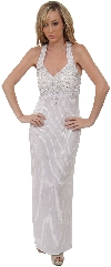 Main image of Broad Straps Beaded Long Dress with Atrractive Back