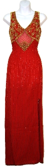 Main image of Sequined Cocktail Dress with Front-Side Slit
