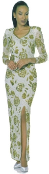 Main image of Multiple Floral Long Sleeved Formal Dress