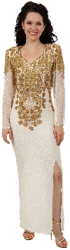 Main image of Multiple Flower Beaded Formal Gown